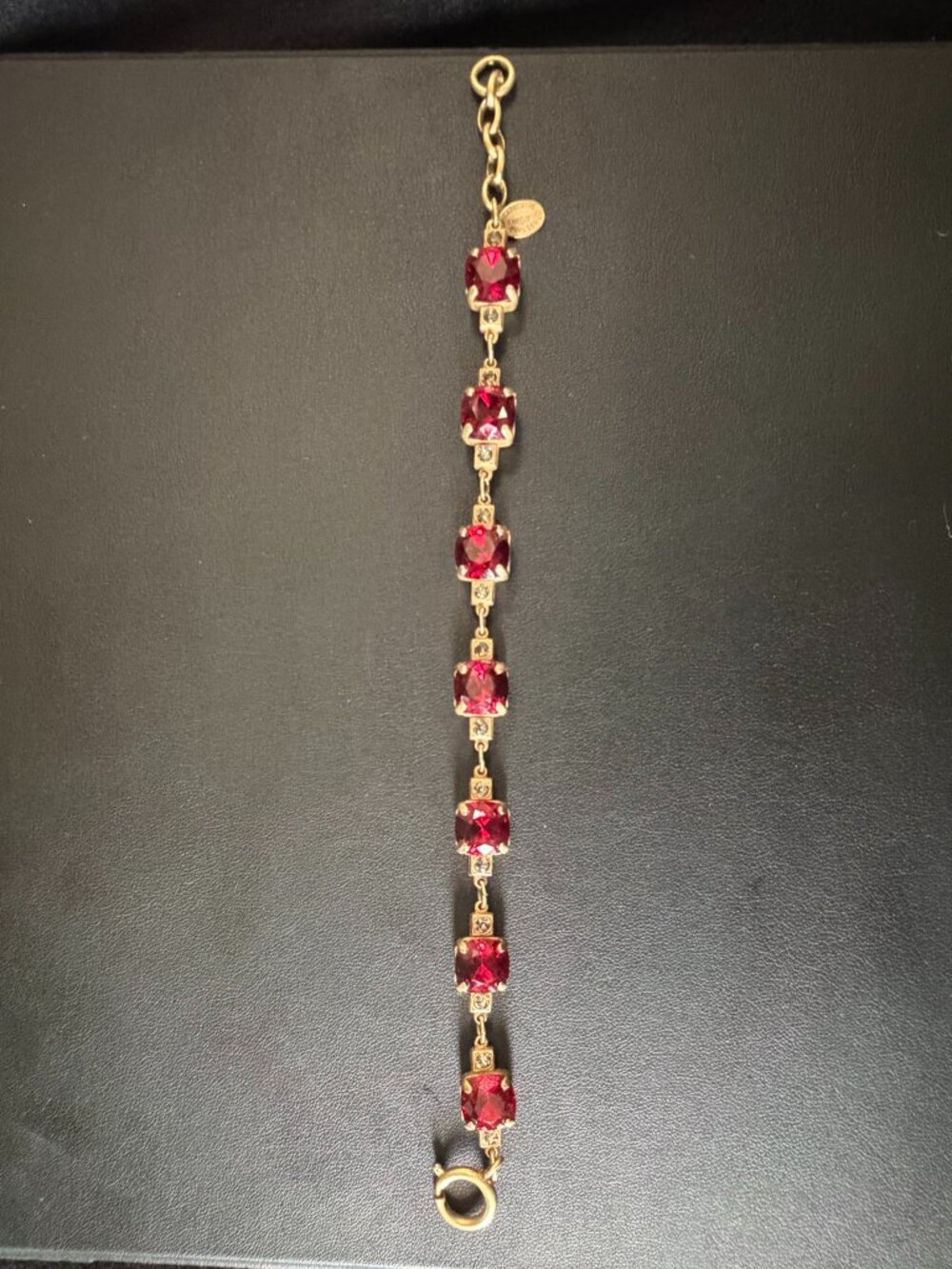 Catherine Popesco Red Swarovski Crystal Bracelet